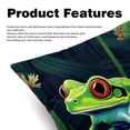 thumbnail image 2 of Frog Pillow Covers Set of 2 with Unique Patterns for Bed, Chair, and Throw Pillows - Available in 16x16, 18x18, and 20x20 Inchesfor Various Occasions, 2 of 6