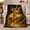 Golden Dancer, variant on Winged Woman Holding Glowing Orb Amid Golden Sparks Print, Comfortable Flannel Blanket for Angel Imagery Enthusiasts, Luminous Fantasy Home Decor for Bedroom and Living Room, Birthday Gift