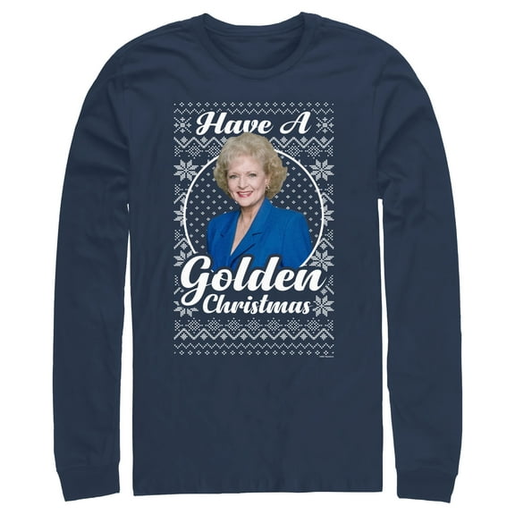 Men's The Golden Girls Ugly Christmas Rose Portrait Long Sleeve Shirt