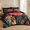 Crimson Shadow-King, variant on Black Boho Flcomforter Set - 2 Piece Farmhouse Botanical Bedding Sets For All Season Soft Lightweight Mid Century Bed (1 Reversib