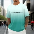 thumbnail image 2 of Puliio Mens Tshirts City Print Oversized Crew Neck Short Sleeve T-Shirt Summer Loose Sports Casual Tee Tops（Light Green,XS), 2 of 4