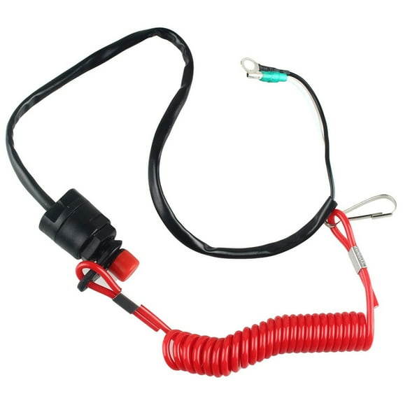 New Boat Motor Kill Stop Switch 12V Safety Tether Lanyard For Outboard Universal