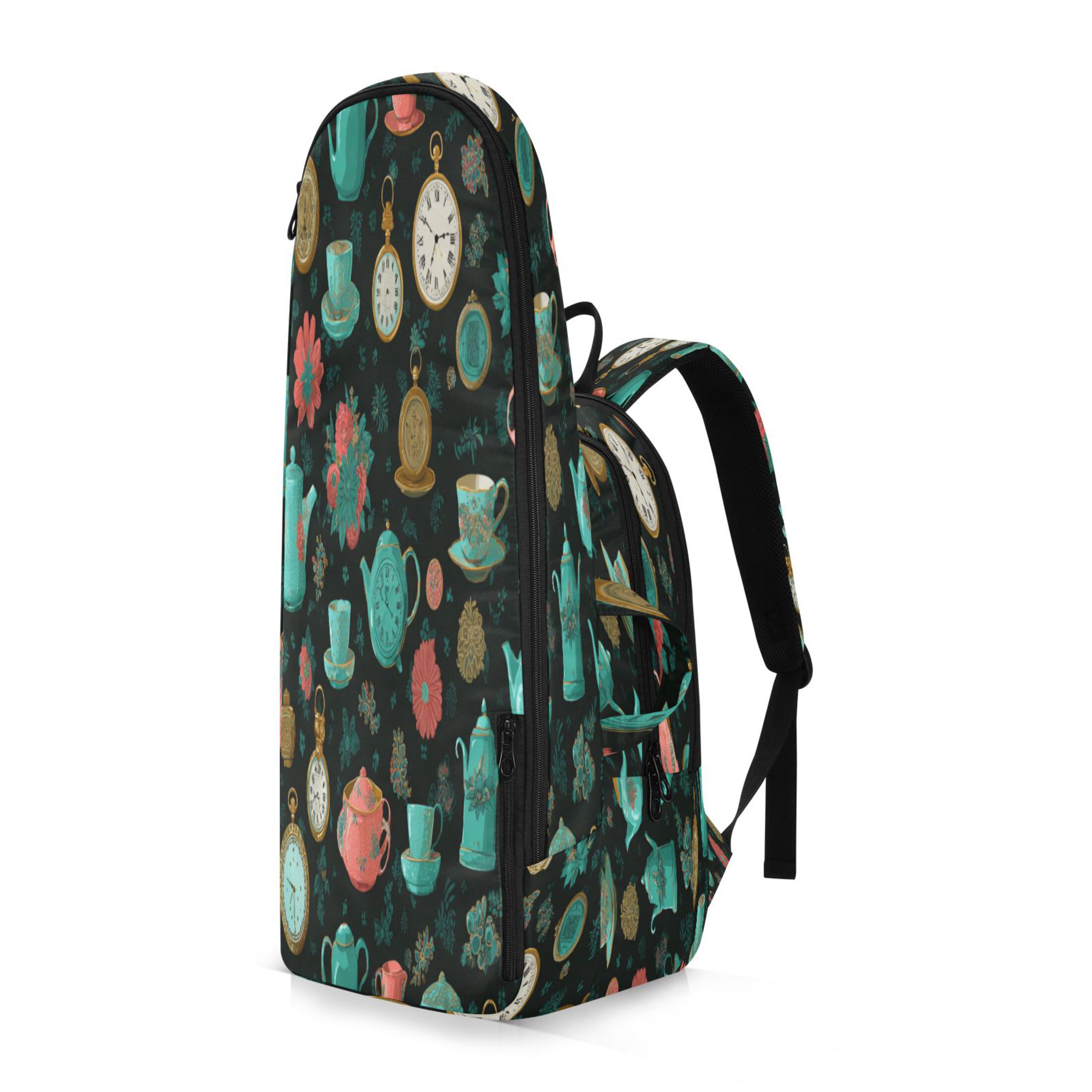 2 Racquet Holder Tennis Backpack Tennis Racket Covers Gym Bags Teal and Coral Vintage