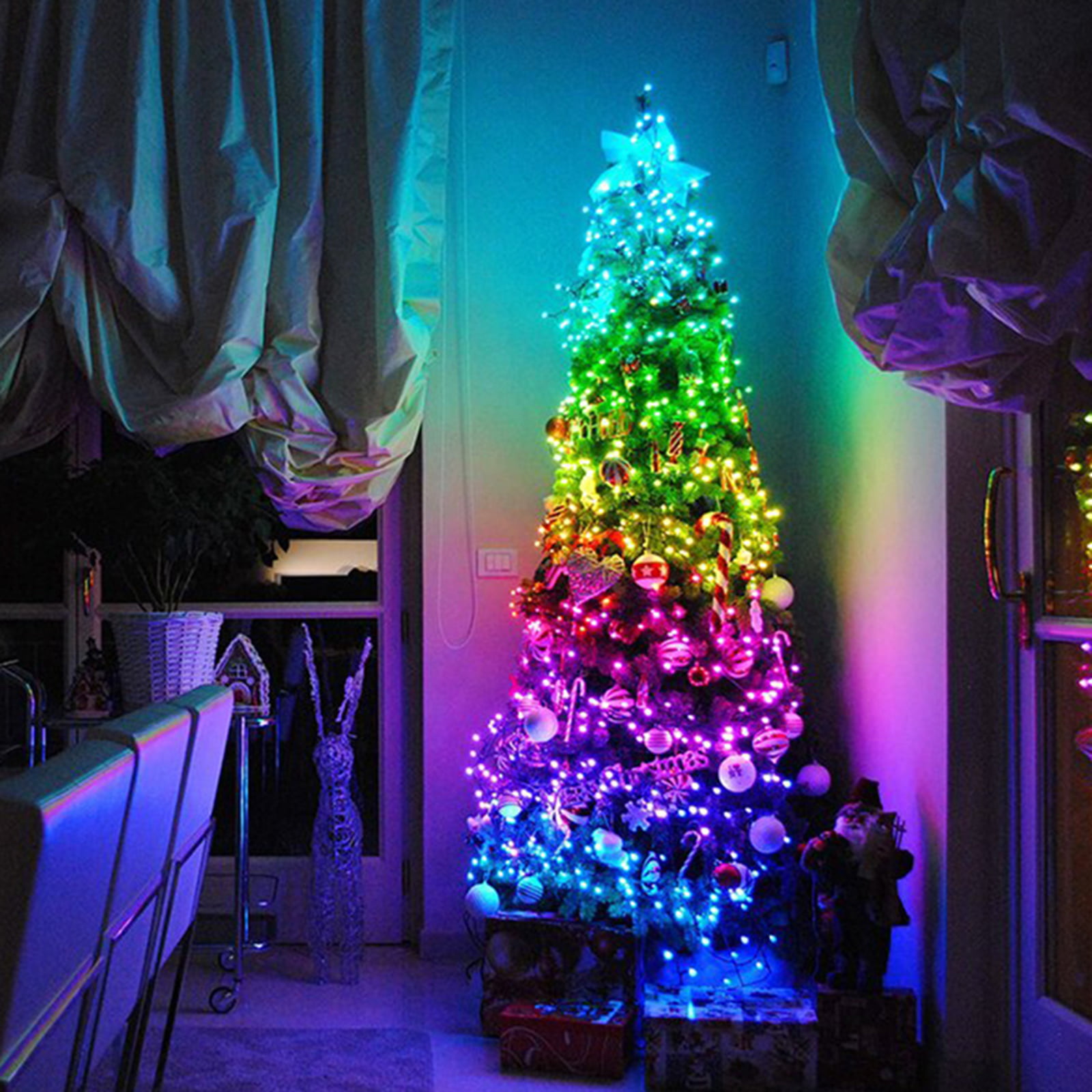 Details about   Christmas tree decoration lights LED string lights App remote control lights 