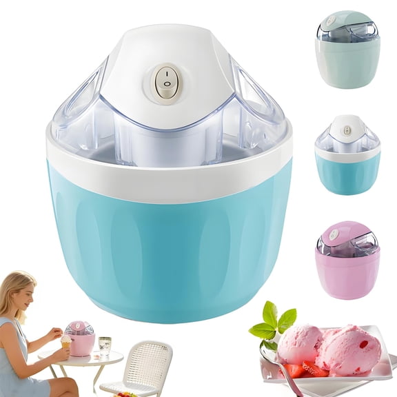 Small Home Mini Ice Cream Maker, 17oz Automatic Ice Cream Machine for Homemade Frozen Yogurt, Gelato & Sorbet, 15-Minute Quick Freeze with One-Touch Operation for Adults at Home