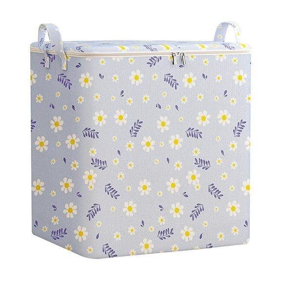 SLYNSHome Large Quilt Storage Cubes,Foldable Clothes Bin Collapsible Organizer Basket with Lid Zipper and Handles Divider For Home, Nursery,Dormitory,School Storage Bag