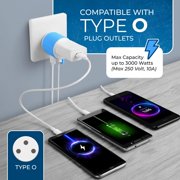 OREI Thailand Travel Plug Adapter with Dual USB - USA Input - Type O (U2U-18)