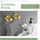 thumbnail image 3 of Bathroom Towel Hook 2 Pack, SUS 304 Stainless Steel Round Coat Robe Hanger, Contemporary Decorative Toilet Kitchen Clothes Wall Holder (Brushed Gold), 3 of 4