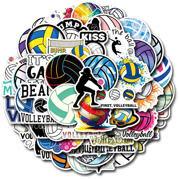 KAISA 110Pcs Volleyball Stickers for Water Bottles Waterproof Funny Volleyball Stickers for Teens Adults Sports Enthusiast Gifts Sports Sticker for Laptop Backpack Scrapbook Diy Decorate
