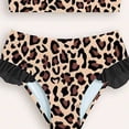 thumbnail image 6 of JAJAHO Girls Bikini Set 2 Piece Swimsuits For Kids Summer Leopard Printed Spaghetti Strap Ruffle Bathing Suit 3-7Y Versatile Beachwear, 6 of 7