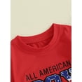 thumbnail image 5 of FEORJGP 4th of July Clothes for Baby Boy Infant 0-18M Round Neck Romper Casual Short Sleeve Jumpsuit Letter Embroidery Bodysuit Newborn Fashion Simply Summer Outfit Independence Day, 5 of 8