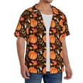 thumbnail image 2 of Fotbe Autumn Pumpkin Camisa Estampada de Manga Corta para Hombre, Casual de Verano, Estilo Playero, Sin Arrugas-3X-Large, 2 of 5