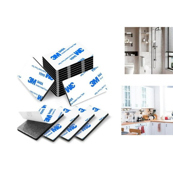 Pack of 60 Self-Adhesive Foam Wall Sticky,QZS Heavy Duty Mounting Tape,Durable Rectangular Adhesive Tool fof Indoor and Outdoor