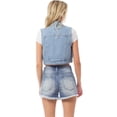 thumbnail image 7 of Made by Olivia Women's Destroyed Cropped Boxy Denim Vest, 7 of 7