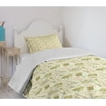 thumbnail image 4 of Ambesonne Jazz Music Quilted Bedspread Set 2 Pcs, Doodle Equipment, Twin Size, Blush Khaki and Beige, 4 of 6