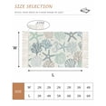 thumbnail image 2 of Aqua Teal Coastal Bathroom Rug 2'x3', Summer Beach Starfish Coral Nautical Low Profile Front Entryway Rug with Tassels, Woven Cotton Washable Kitchen Mat Carpet for Foyer Bedroom Back Door Decor, 2 of 9