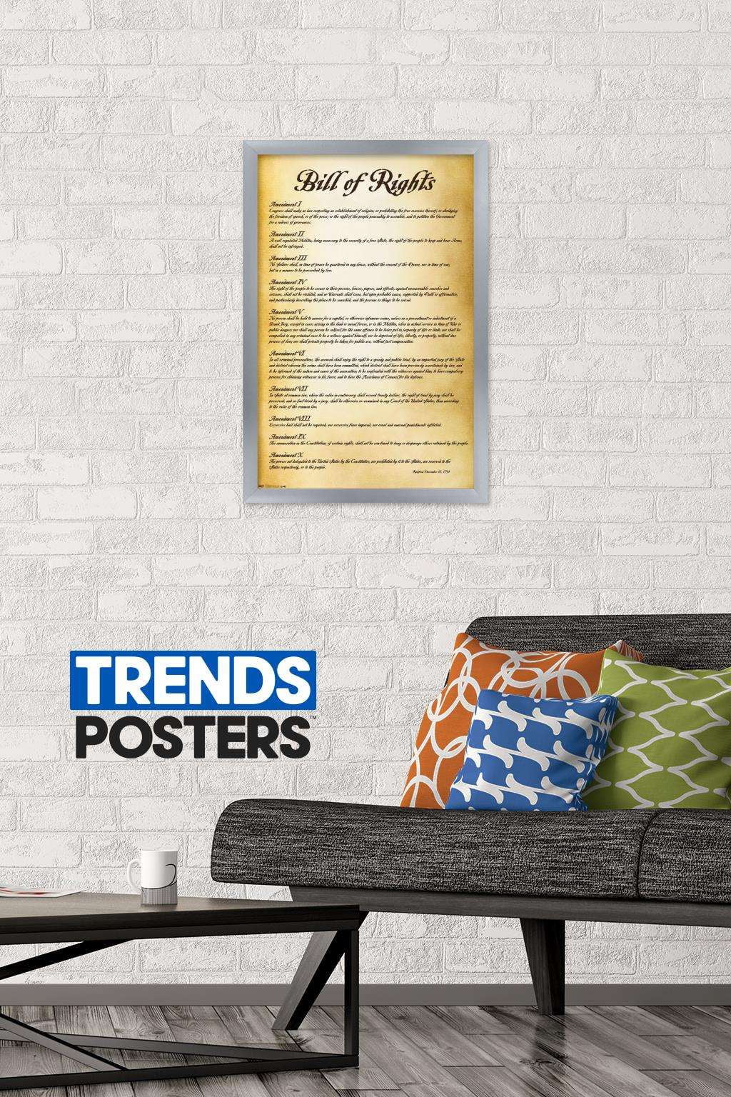 The United States of America - Bill of Rights Wall Poster, 14.725" x 22.375", Framed