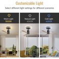 thumbnail image 3 of 52 Inch Modern Flush Mount Ceiling Fan,Ceiling Fan with Led Light and Remote Control, 3 Abs Blades Noiseless Reversible Dc Motor for Bedroom Farmhouse Patio Outdoor Kitchen Dining Room,Matte Black, 3 of 7
