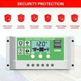 thumbnail image 3 of Controlador de carga solar PWM de 30 A, 12 V, 24 V, controlador de carga de batería de litio compatible con baterías de plomo ácido, iones de litio y fosfato de hierro y litio, 3 of 7