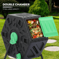thumbnail image 4 of MoNiBloom 17 Gallon Tumbling Composter Compact Single Chamber Outdoor Compost Bin with Gloves and Sliding Door, BPA Free, Black/Green, 4 of 10