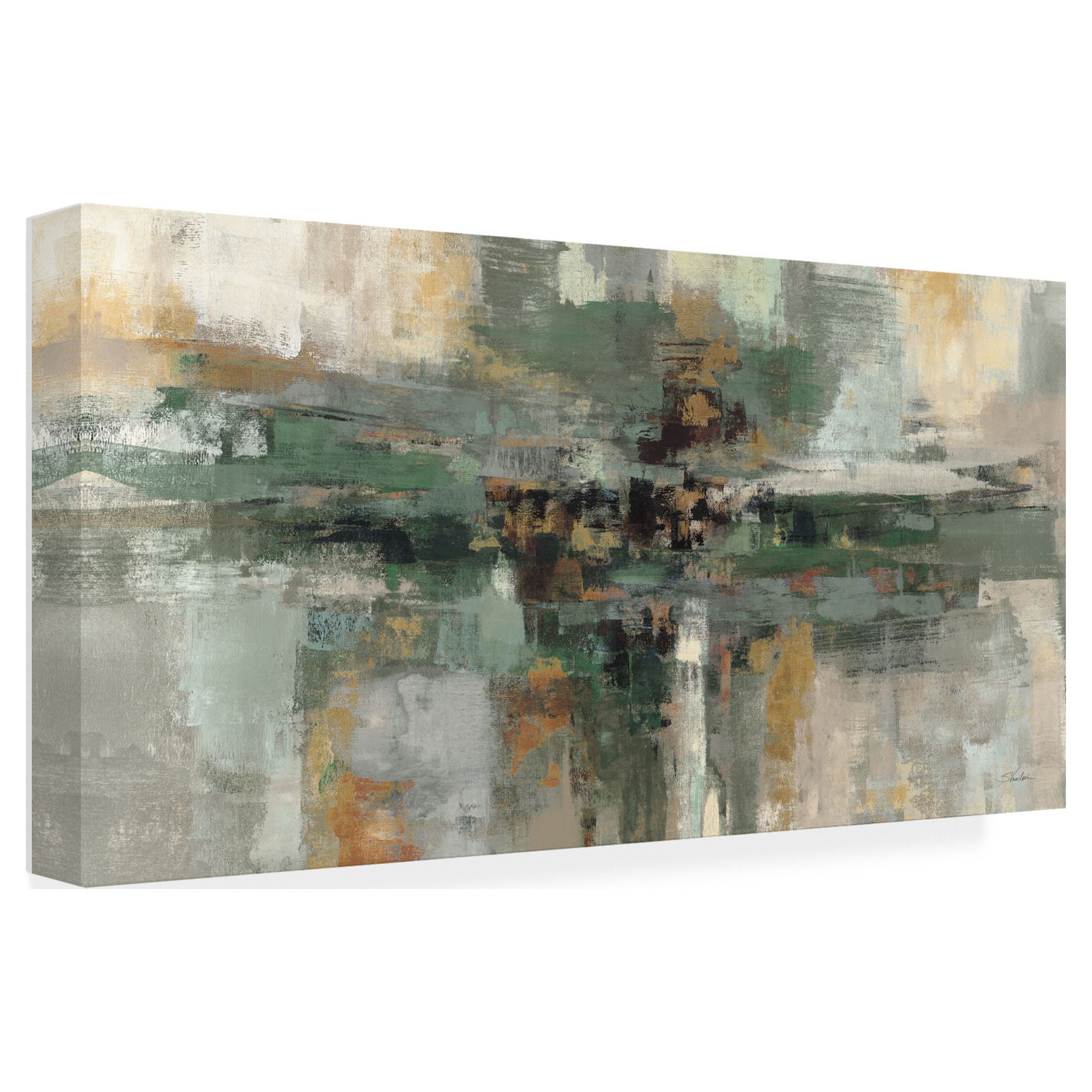 Silvia Vassileva 'Morning Fjord Rifle Green' Canvas Art