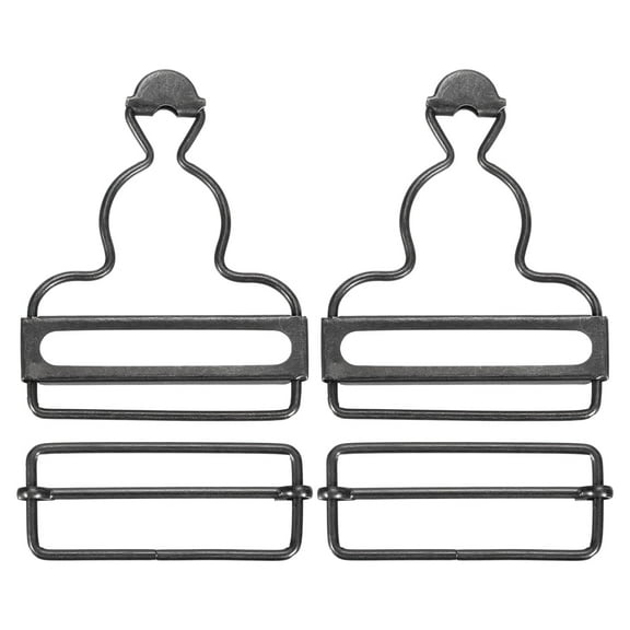 Overall Buckles 2 Sets Retro Suspender Replacement Buckles 50mm, Gun-black