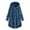 Blue, variant on Women Autumn Winter Casual Hooded Cardigan Jacket With Side Slit Pockets Cozy Home Wear Outerwear