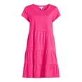 thumbnail image 5 of Time and Tru Women's and Women's Plus Tiered Cotton Mini Dress, Sizes XS-4X, 5 of 5