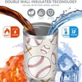thumbnail image 4 of 1pc baseball 30oz Tumbler with Straw & Handle - Insulated Stainless Steel Cup | Holiday Gift for Man Women (Christmas, Valentine's, Birthday), 4 of 7