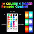 thumbnail image 3 of Lumières de Marquise LED Colorées avec Télécommande Panneaux de Marquise pour Fête Décoration de Bar pour la Maison --- Multicolore V, 3 of 7
