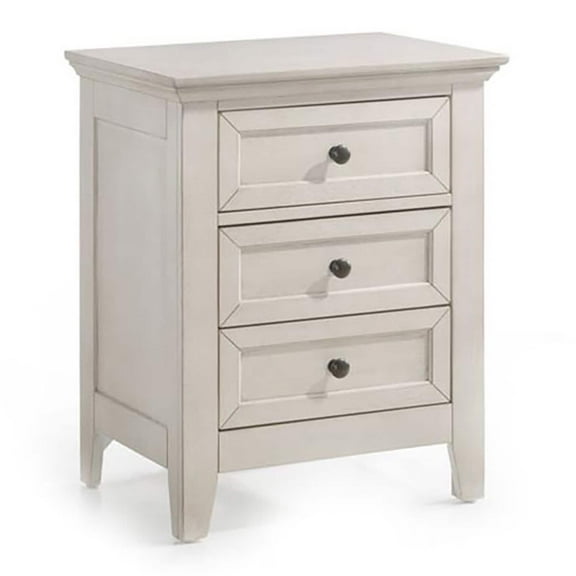 Intercon Furniture San Mateo Bedroom 3-Drawer Wood Nightstand in White