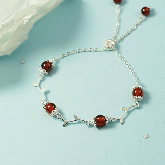 APIPEE strawberry 925 Sterling Silver Bracelets for Women, Fashion Adjustable Slider Unique S925 Bracelet Jewelry For Wedding Gifts