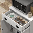 thumbnail image 3 of Demi Bonn 49" Kitchen Microwave Cabinet with Drawer, Cabinet and Adjustable Shelf, Buffet Cabinet with Hutch for Dining Room, White, 3 of 7