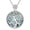 Style 1-Round Cut, variant on Tree of Life Moissanite Necklace, 925 Sterling Silver 0.5 Carat Moissanite Abalone Shell/Opal/Black Onyx/Turquoise/Malachite/Tiger Eye Stone Tree of Life Pendant Necklaces Jewelry Gift for Women Mom