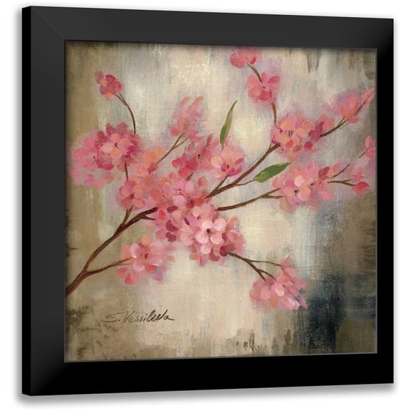 Vassileva, Silvia 12x12 Black Modern Framed Museum Art Print Titled - Cherry Blossom I