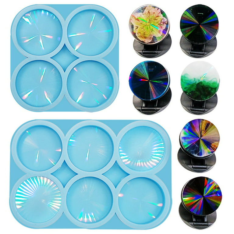 Holographic Light and Shadow Phone Stand Silicone Mold Decorative Sticker  Grips Crystal Epoxy Resin Mold