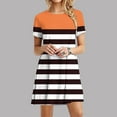 thumbnail image 1 of Ovzne Robes d'Été pour Femmes 2025 Robe Femmes Décontractée Imprimée Manches Courtes Col Rond Robe de Vacances Robe Manches Courtes Imprimée Liquidation, 1 of 6