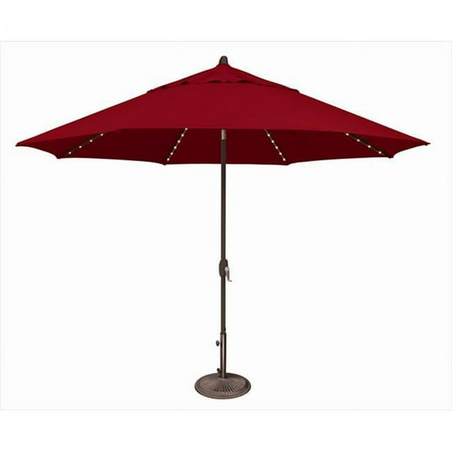 SimplyShade 11 Ft. Lanai Pro Octogone Marché Parapluie avec Étoile Lumière Vraiment Rouge