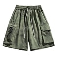 thumbnail image 2 of Plus Size Athletic Shorts Men Casual Comfy Fashion Solid Color Regular Elastic Waist Drawstring Beach Pants with Multiple Pockets for Casual Sports, S-4XL, 2 of 4