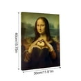 thumbnail image 2 of Mona Lisa Bathroom Art, Mona Lisa Making A Heart Gesture Picture Poster, Humor Whimsical Funny Home Decor Bathroom Wall Art(Framed 11.8x15.7in), 2 of 5
