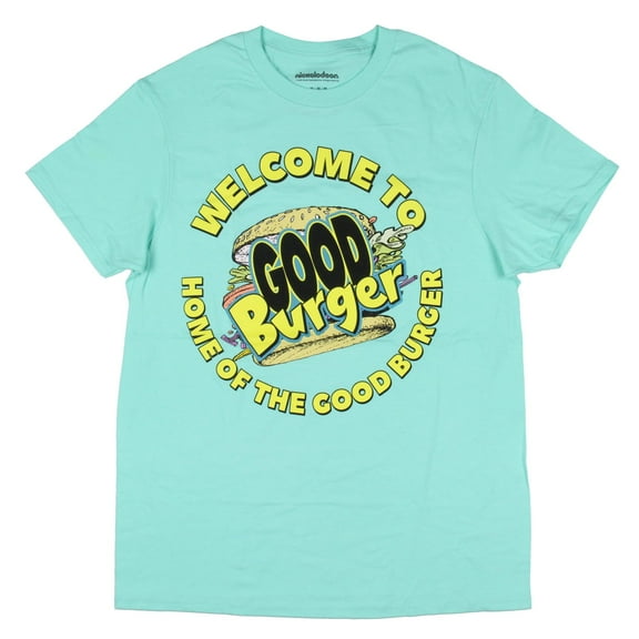 Nickelodeon Men's T-shirt, Graphic Print Classic Keenan and Kel Good Burger Shirt Celadon - M