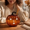 thumbnail image 6 of Halloween Pumpkin Glass Cup, Beverage Serving with Lid, Glass, for Party Tables and Home Bars, Pumpkin-Face Shaped Glass Design, Lidded Tumbler, 6 of 7