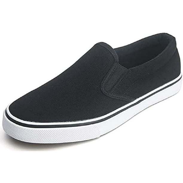 Pub Gammel mand årsag Shoes 18 Mens Casual Lace Up & Slip On Canvas Sneaker Shoes Black/White  Decks, 9.5 - Walmart.com