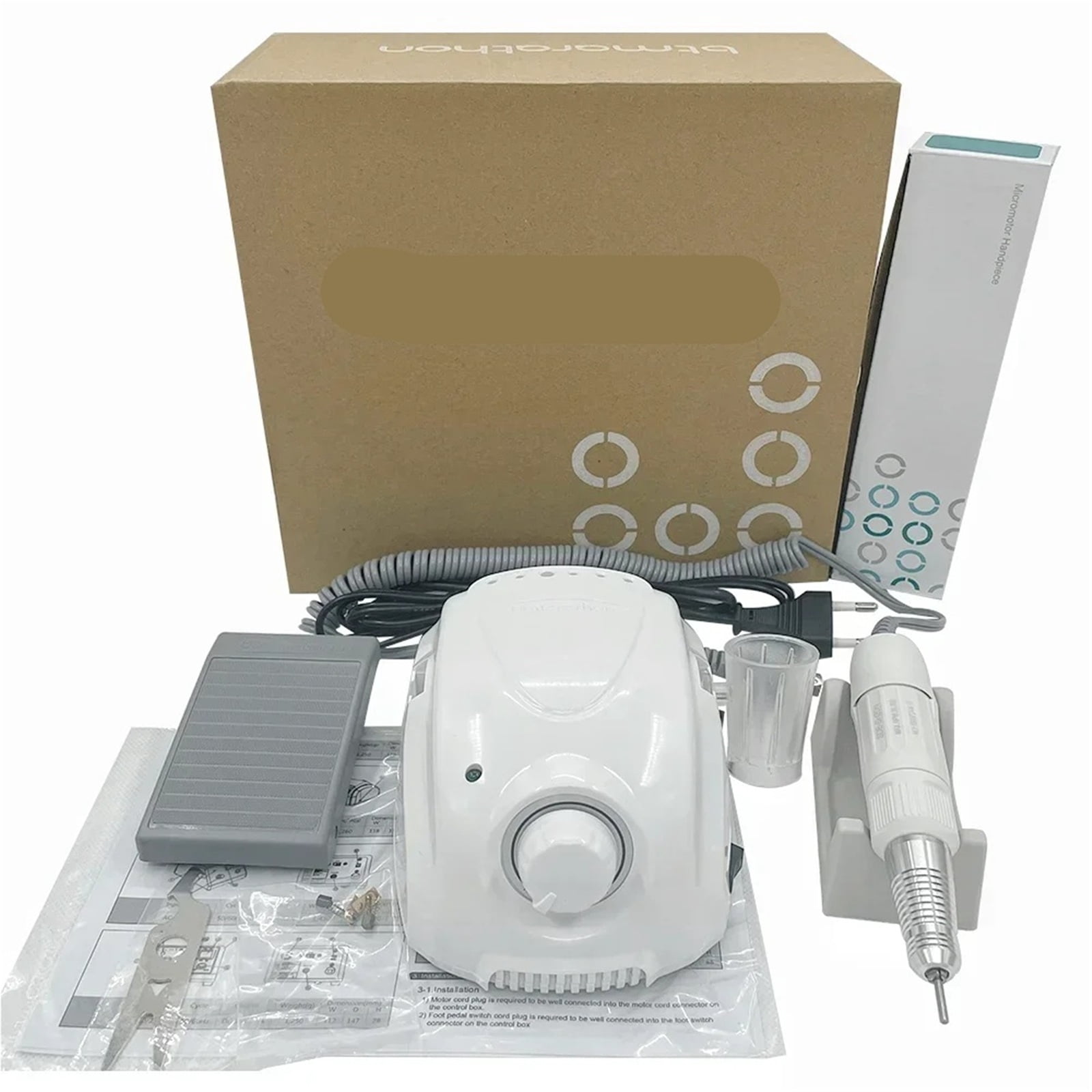 65W Electric Nail Drill Strong Micromotor Control Box DC 30V 35000RPM H200 Handle Milling Machine Manicure Machin