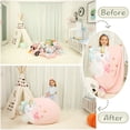thumbnail image 5 of Large Unicorn Toy Organizers and Storage, Bean Bag Chair for Girls Room Decor, Stuffed Animal Storage, Kids Chair, Baby Fleece Fabric Super Soft, COVER ONLY, 38" Extra Large, 5 of 5