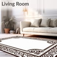 thumbnail image 2 of ODIKA 6'x9' Machine Washable Non-Slip Area Rug, Scroll Luxury Heirloom Traditional High Traffic Rug, Brown, 558788, 2 of 7