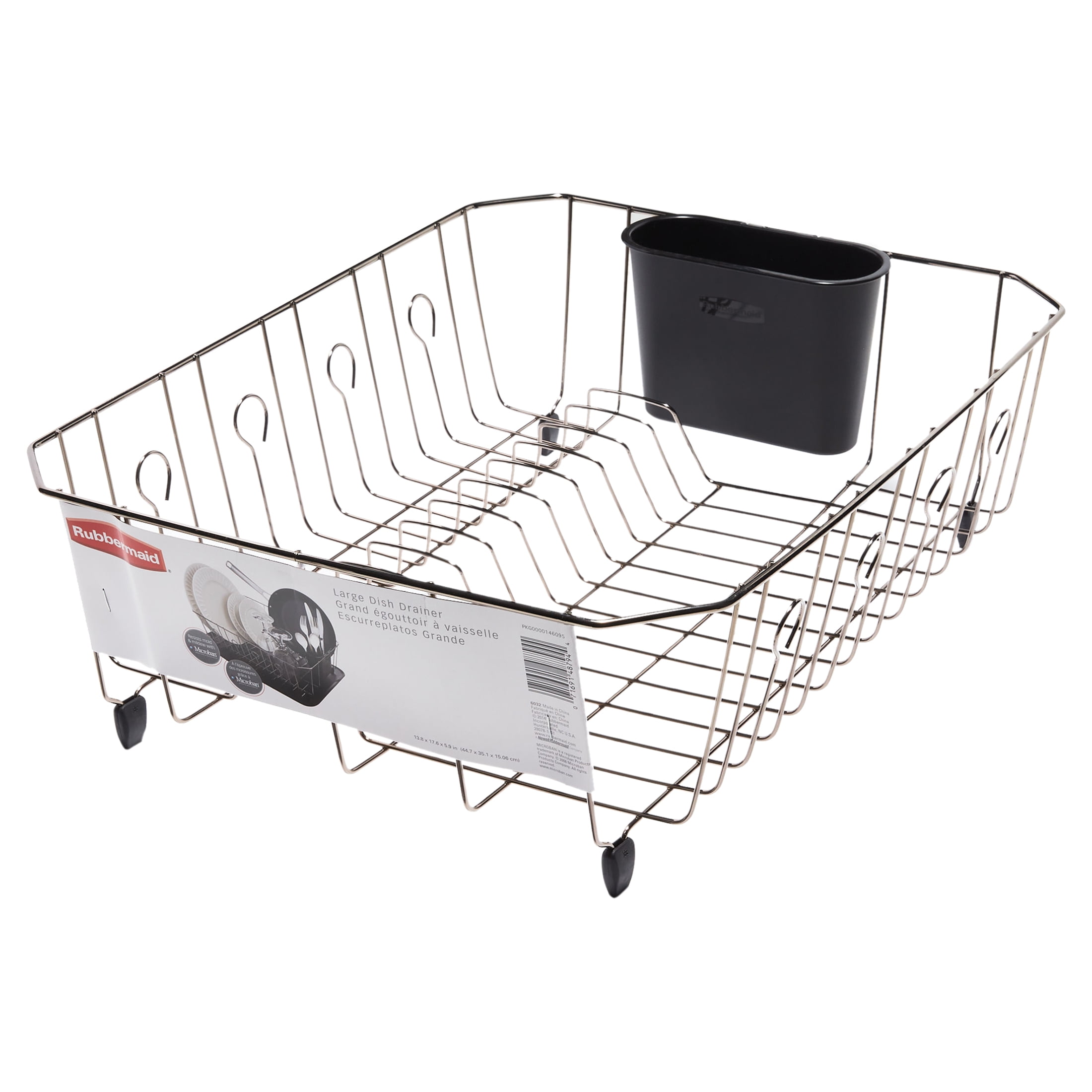 Rubbermaid, Dish Drainer, Large, Black Chrome