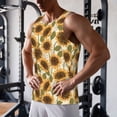 thumbnail image 5 of Rateoe Autumn Sunflowers Pattern Sleeveless Gym Shirt Muscle Tee Breathable Workout Shirt Slim-Fit Tank Quick Dry Fit Muscle Tank Top Bodybuilding Sleeveless T Shirt-3X-Large, 5 of 7