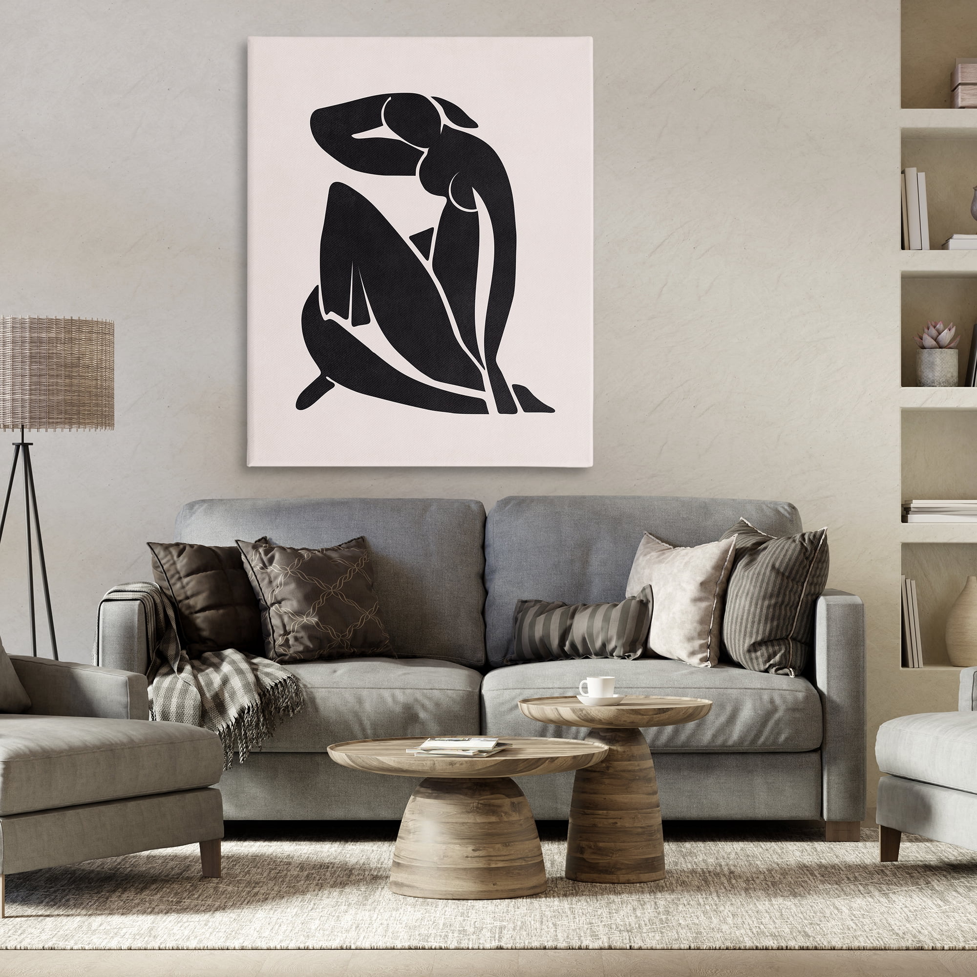 Stupell Industries Midcentury Boho Figure People Painting Wrapped Canvas Art Print Wall Art, 36 x 48