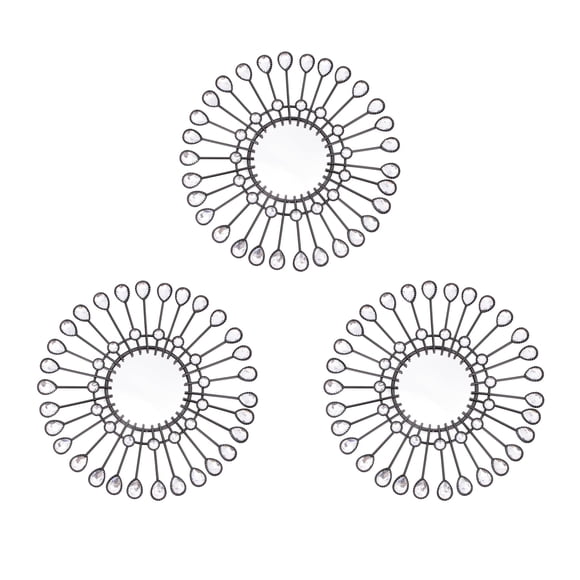 Espejos decorativos de pared Manortang, set de 3 piezas de 9" en negro